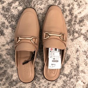 NEW Zara leather slides